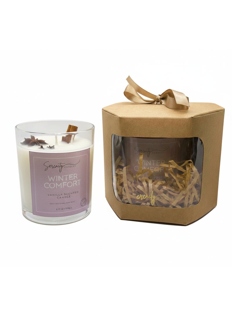 Serenity Candles شمعة "سيرينيتي" وينتر كومفورت (راحة الشتاء) – فتيلة واحدة (١٧٥ جرام) - Image 4